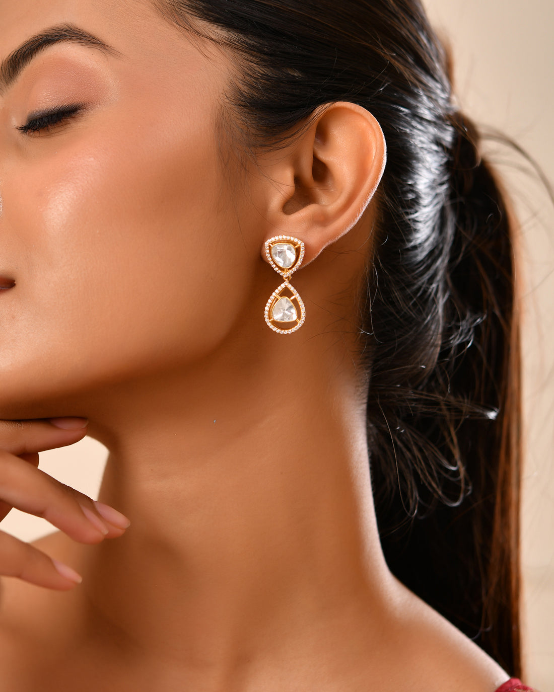 Polki Aarzu Drop Earrings