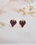 Strawberry Natural Ruby Earrings-Veyaa