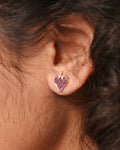 Strawberry Natural Ruby Earrings-Veyaa