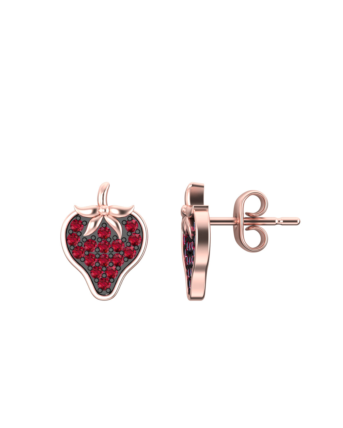 Strawberry Natural Ruby Earrings-Veyaa