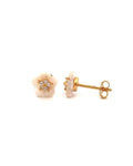 Floral Drop 0.11 Carat Diamond Studs Earring-Veyaa