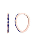 Natural Blue Sapphire Hoops Earrings-Veyaa