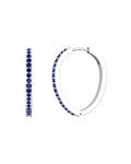 Natural Blue Sapphire Hoops Earrings-Veyaa