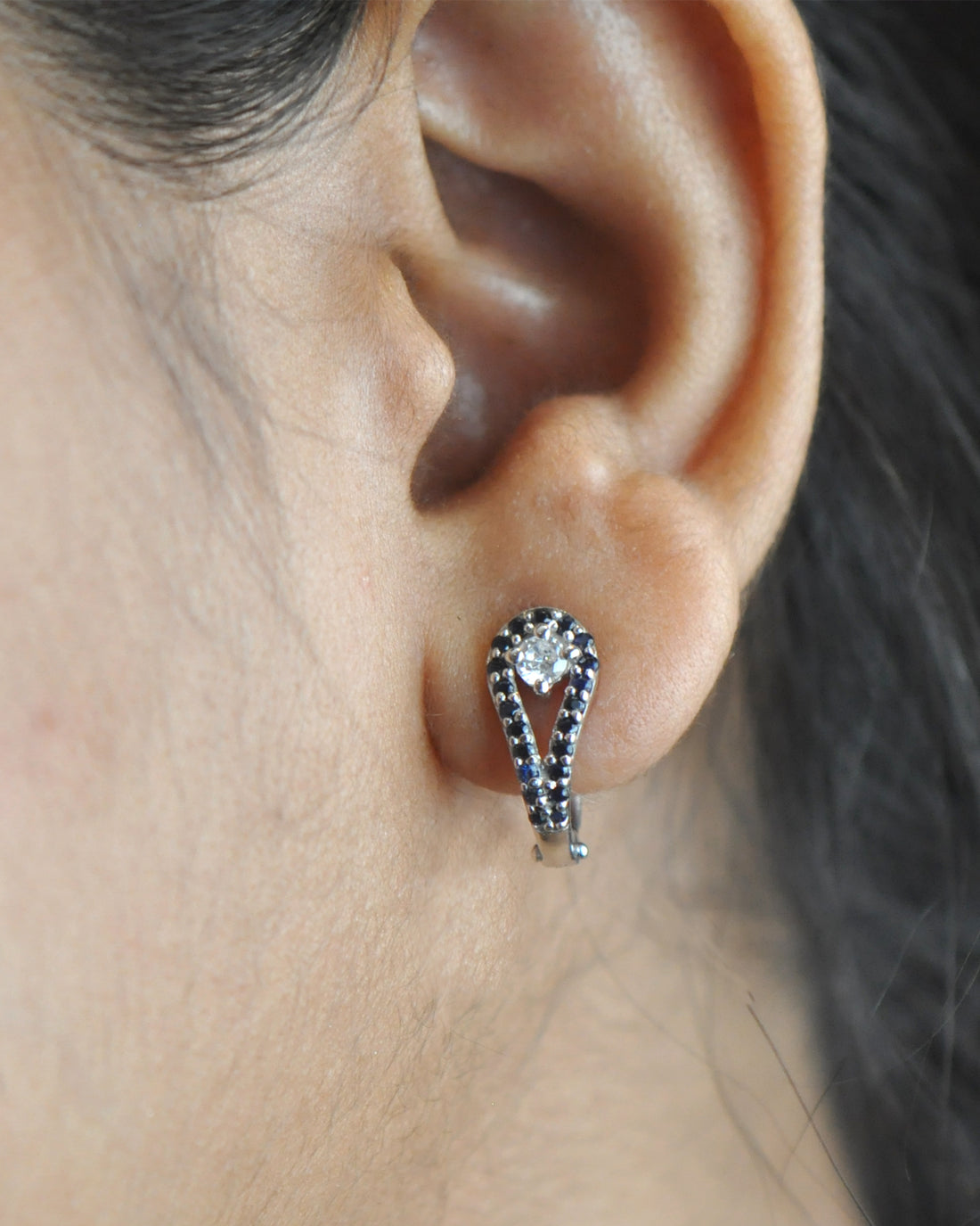 Natural Blue Sapphire Drop Earrings-Veyaa