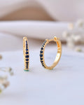 Natural Blue Sapphire Whirl Earrings-Veyaa