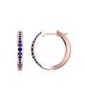 Natural Blue Sapphire Whirl Earrings-Veyaa