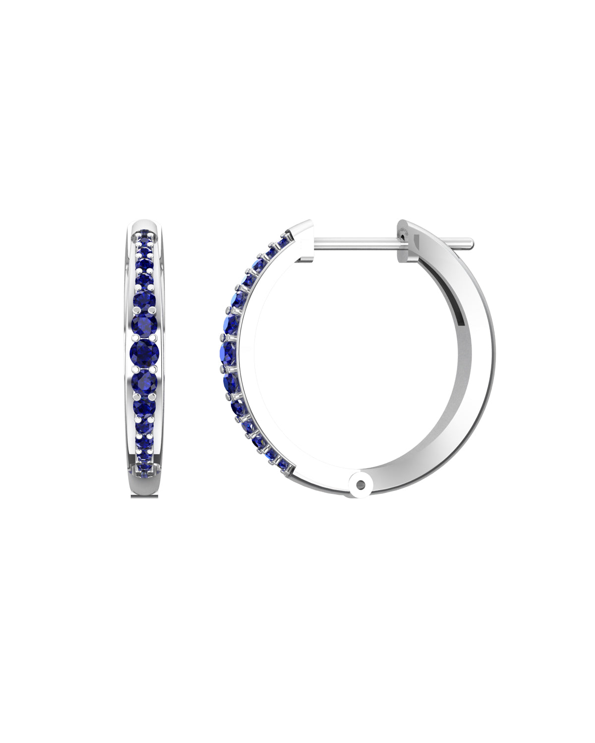 Natural Blue Sapphire Whirl Earrings-Veyaa