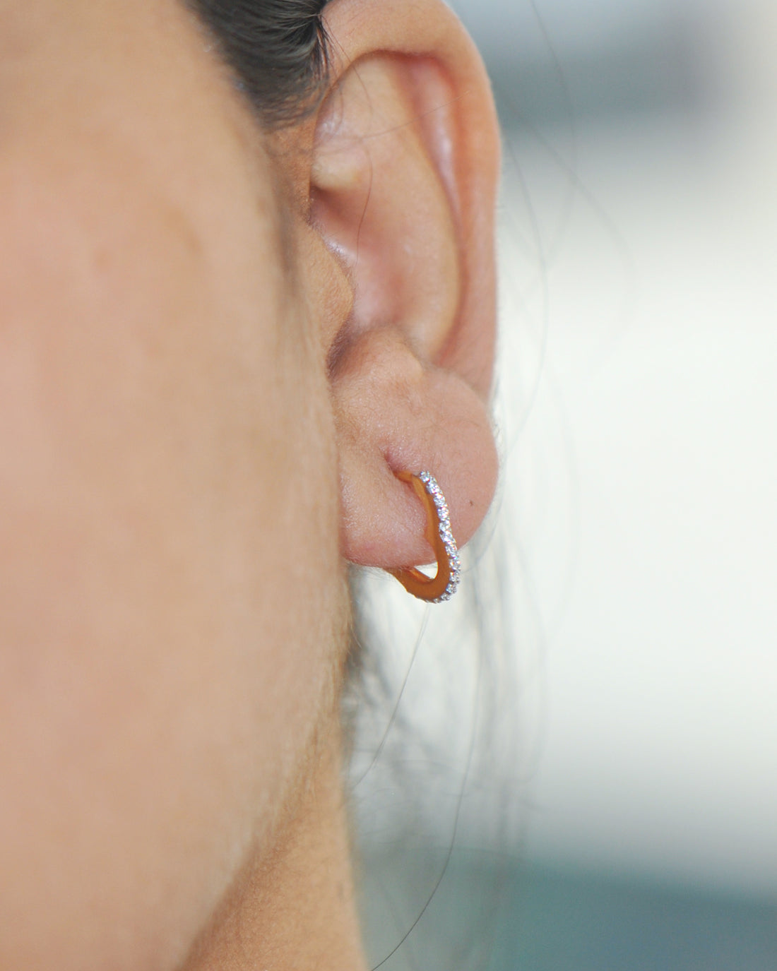 Love 0.15 Carat Diamond Hoops Earrings-Veyaa