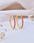 Natural Ruby Hoops Earrings-Veyaa