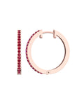 Natural Ruby Hoops Earrings-Veyaa