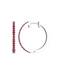 Natural Ruby Hoops Earrings-Veyaa