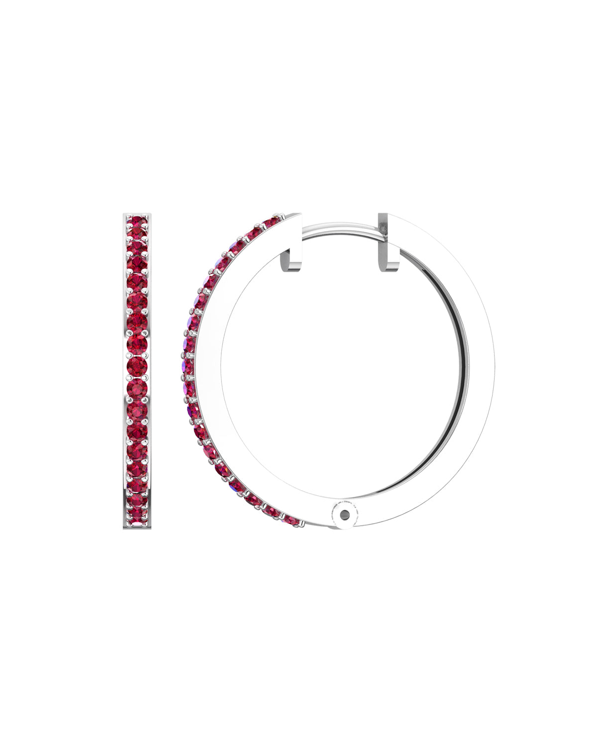 Natural Ruby Hoops Earrings-Veyaa