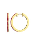 Natural Ruby Hoops Earrings-Veyaa