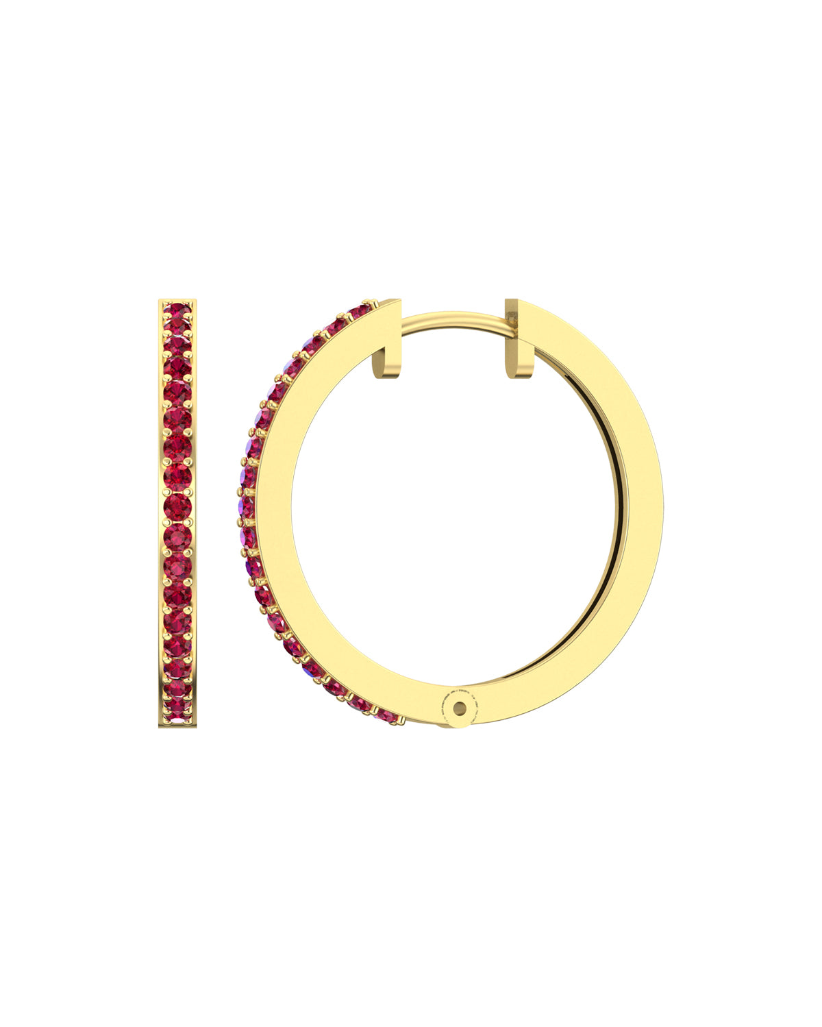 Natural Ruby Hoops Earrings-Veyaa