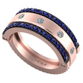 3 IN 1 Diamond and Natural Sapphire Band-Veyaa