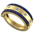 3 IN 1 Diamond and Natural Sapphire Band-Veyaa