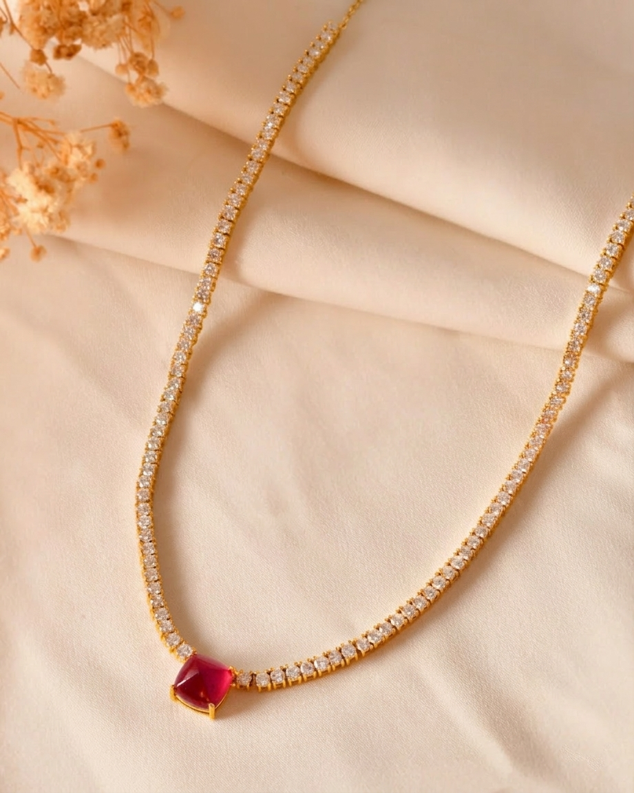 Ruby Royale Tennis Necklace  (T.wt 10.43 ct)