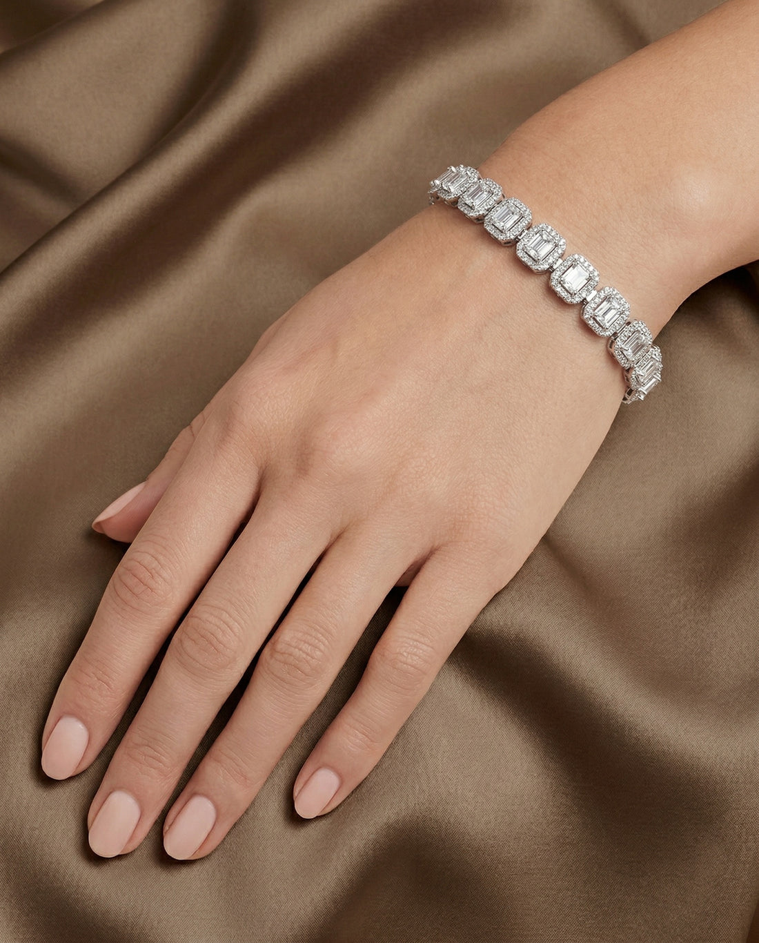Emerald Cut Diamond Bangle (T wt. 14.85 ct)