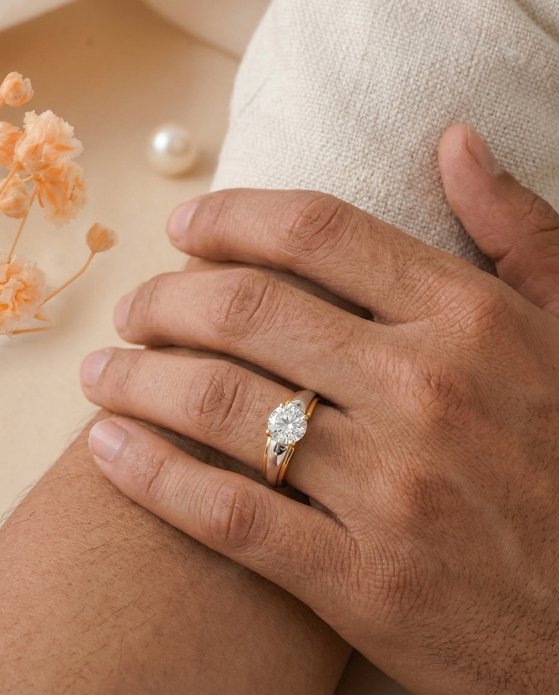 Men Solitaire Ring (T.wt 1.00 ct)