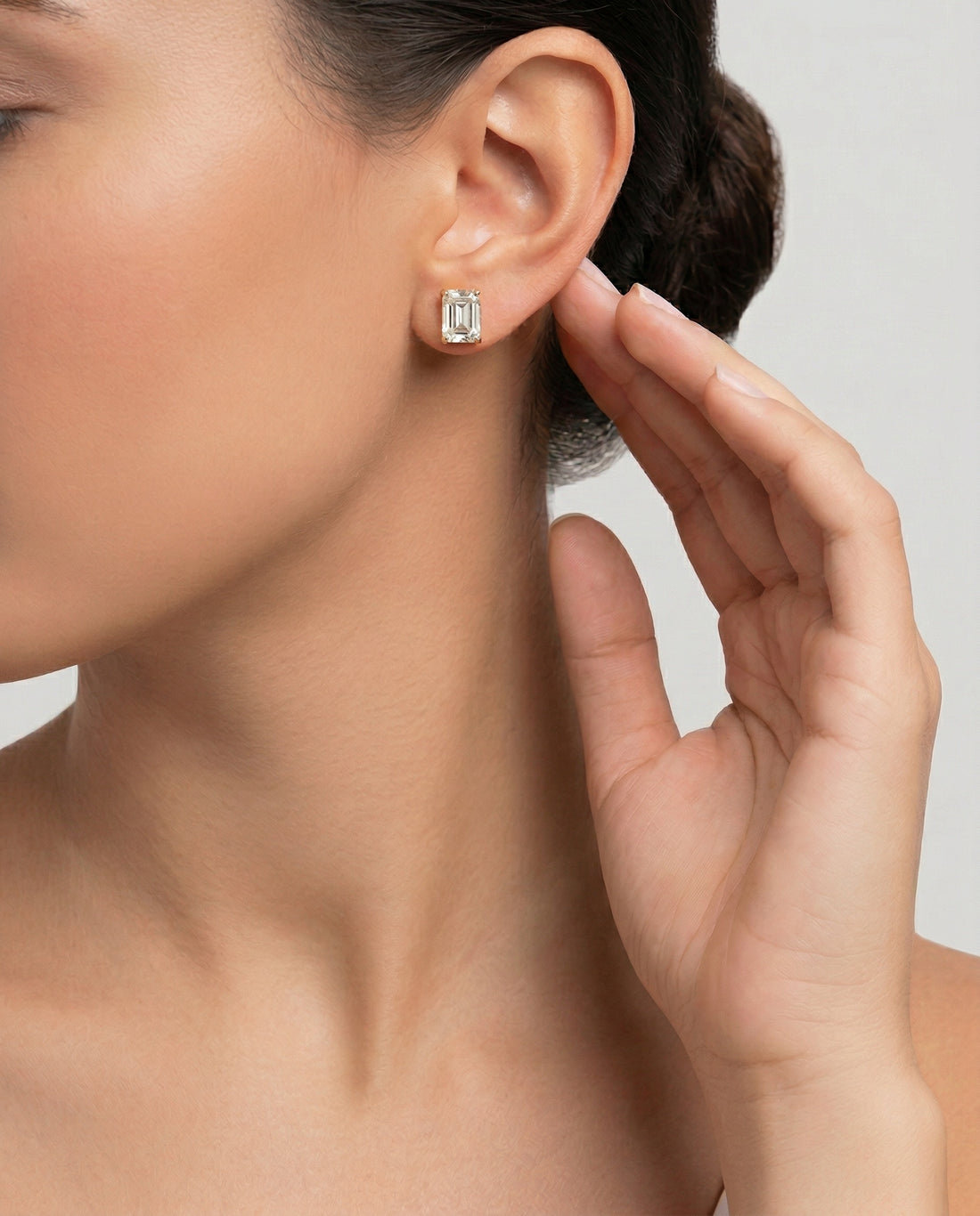 Emerald Cut Solitaire Studs (T wt. 3.00 ct)