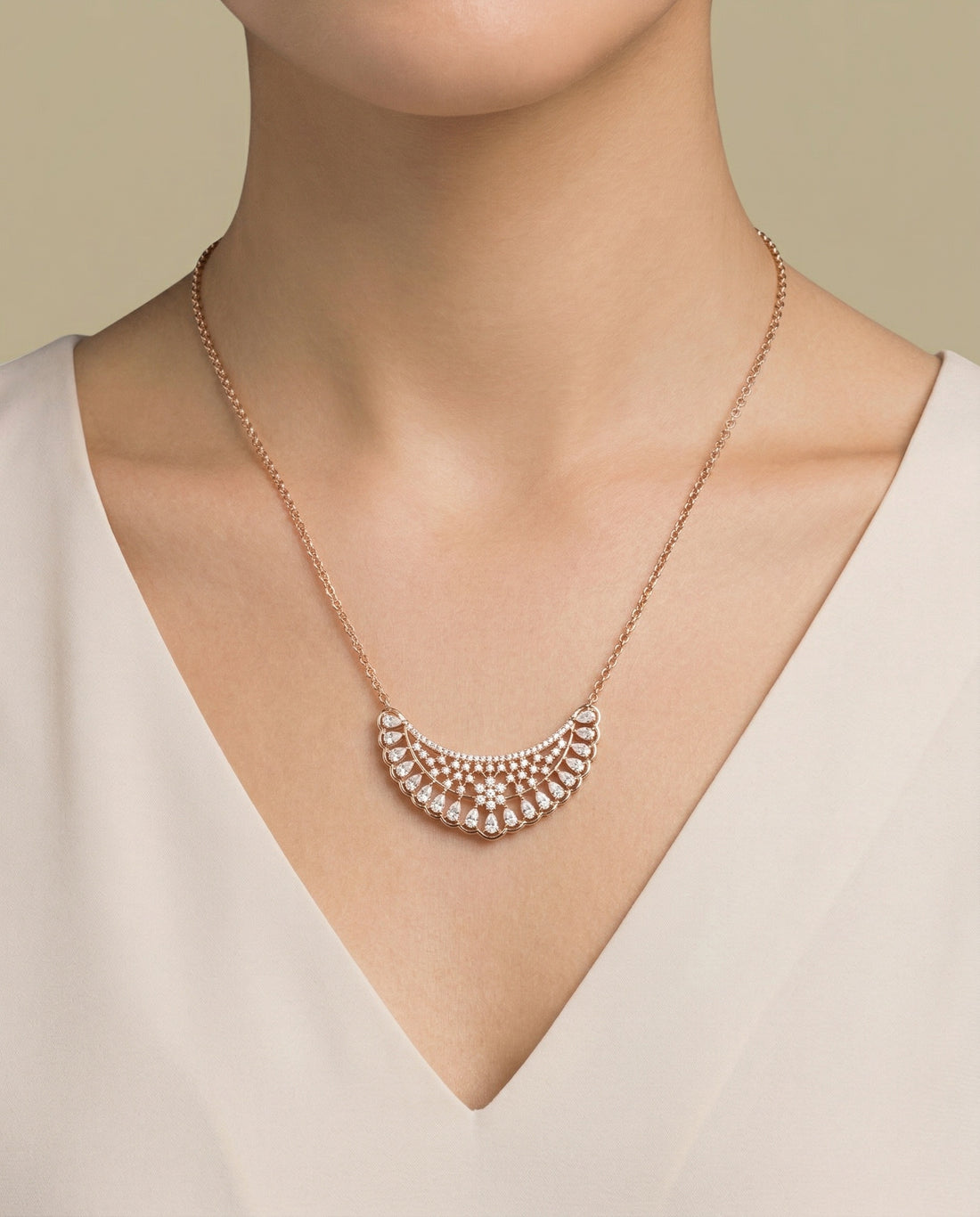 Moonveil Diamond Neckpiece (T.wt 5.63 ct)