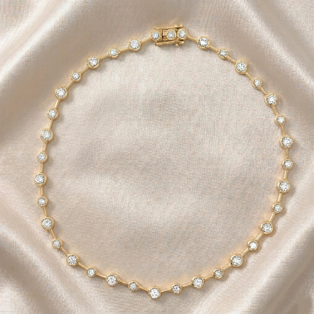 Brilliant Diamond Tennis Necklace (T.wt 7.40 ct)