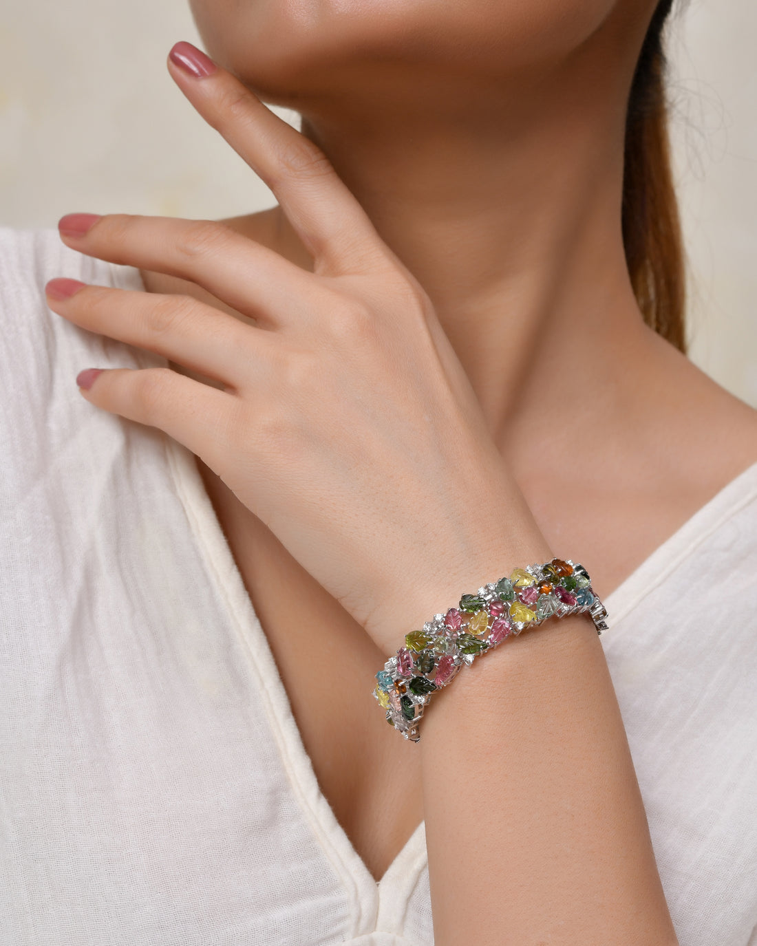 Multi Tourmaline Diamond Bracelet