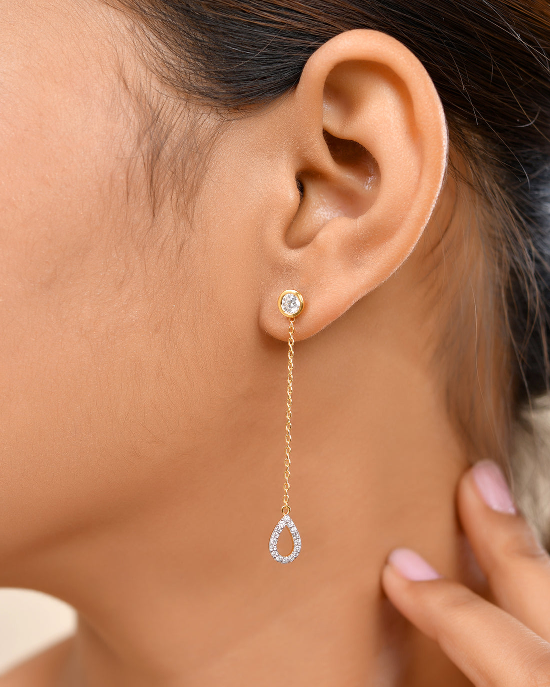 Dew Drop Diamond Jacket Earings