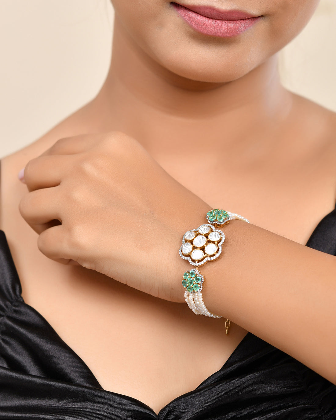 Emerald Royale Polki Bracelet