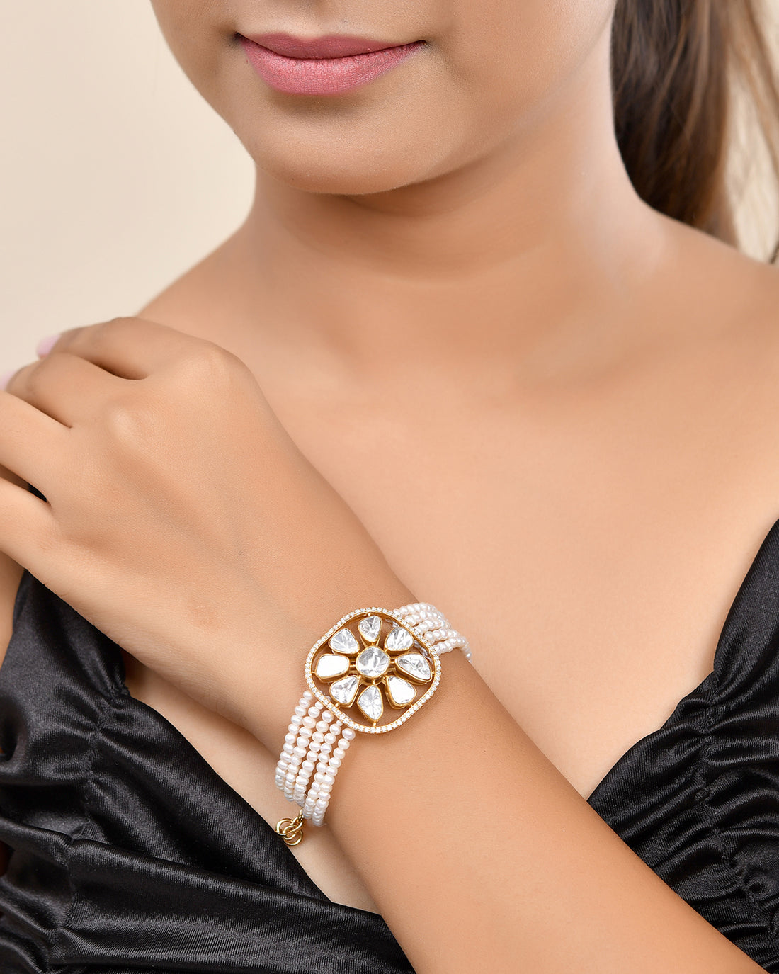 Polki Pearl Miraa Bracelet