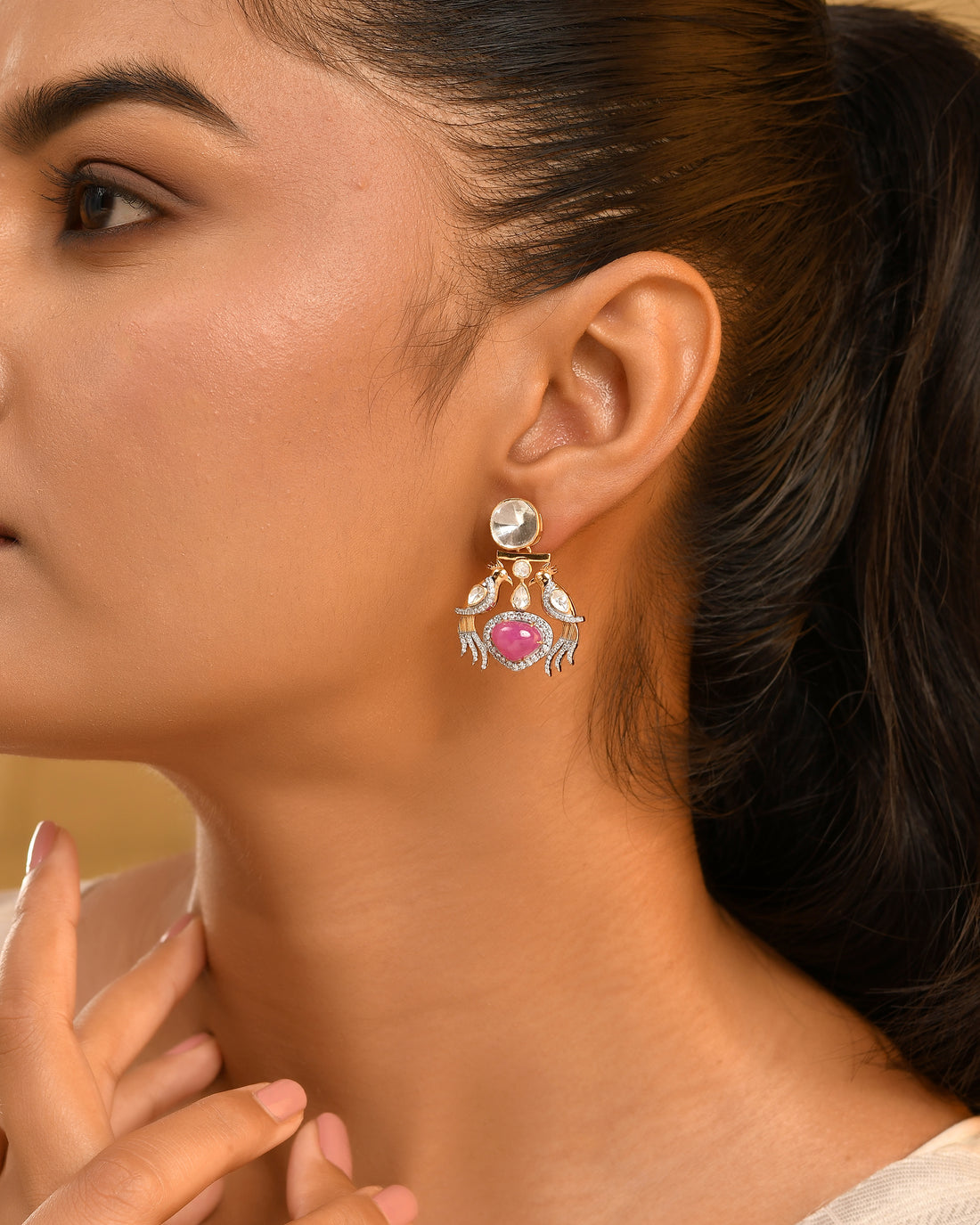 Ruby Floral Cascade Earrings