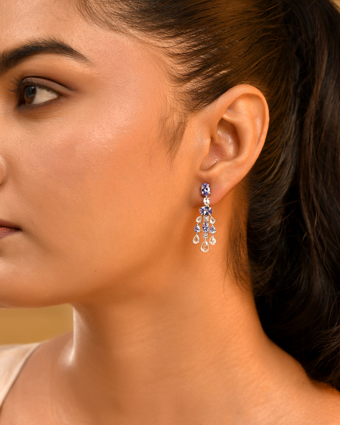 Tanzanite & Diamond Chandelier Earrings