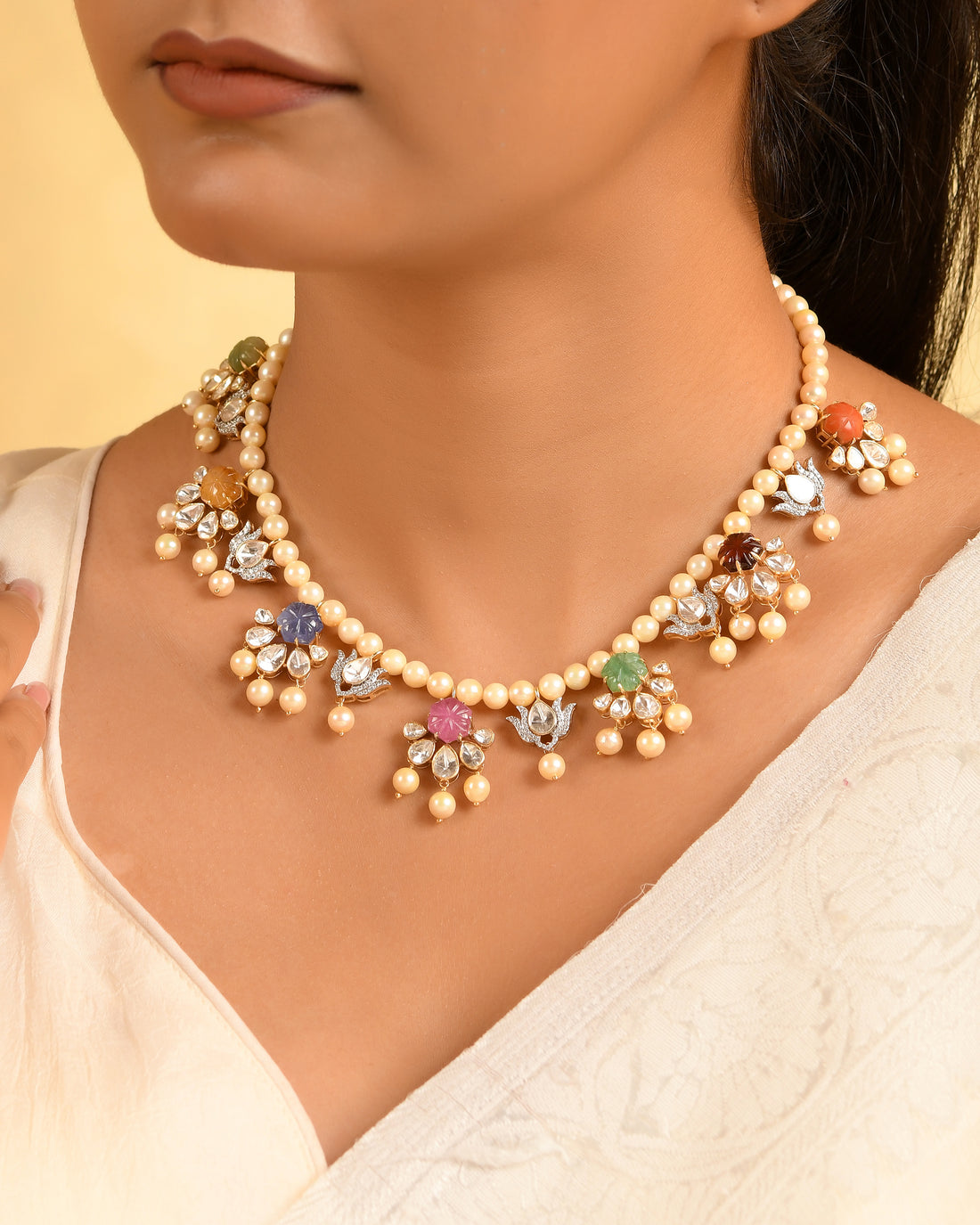 Pearl Blossom Charm Necklace