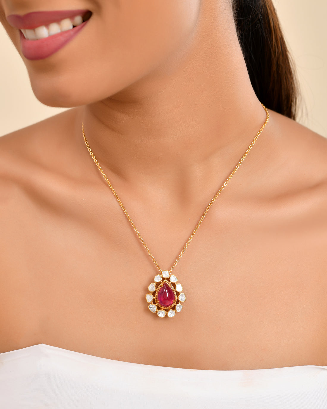 Gulabi Diamond Polki Neckpiece