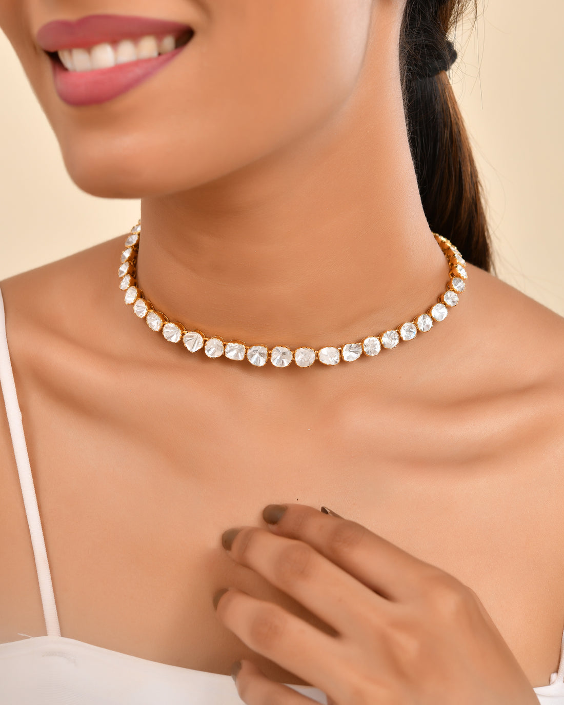 Zeenat-E-Polki Diamond Necklace  (T wt. 8.05 ct)