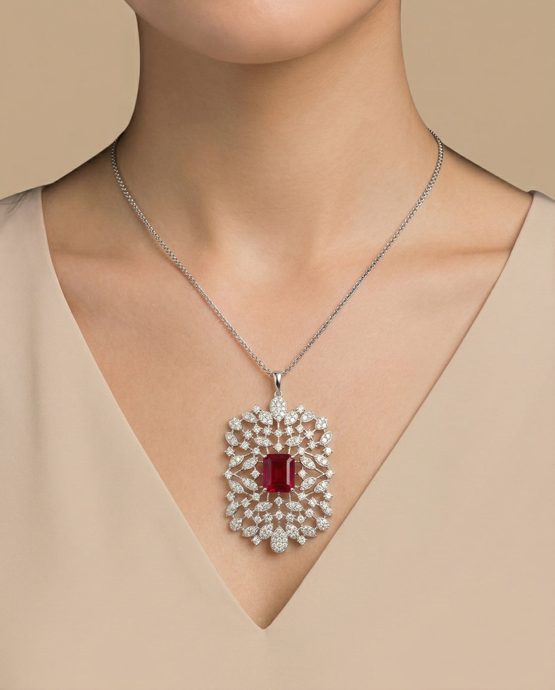 Natural Ruby Noir Pendent (T wt. 10.60 ct)