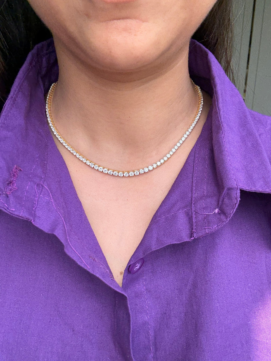 Classic Radiance Tennis Necklace (T.wt 6.52 ct)