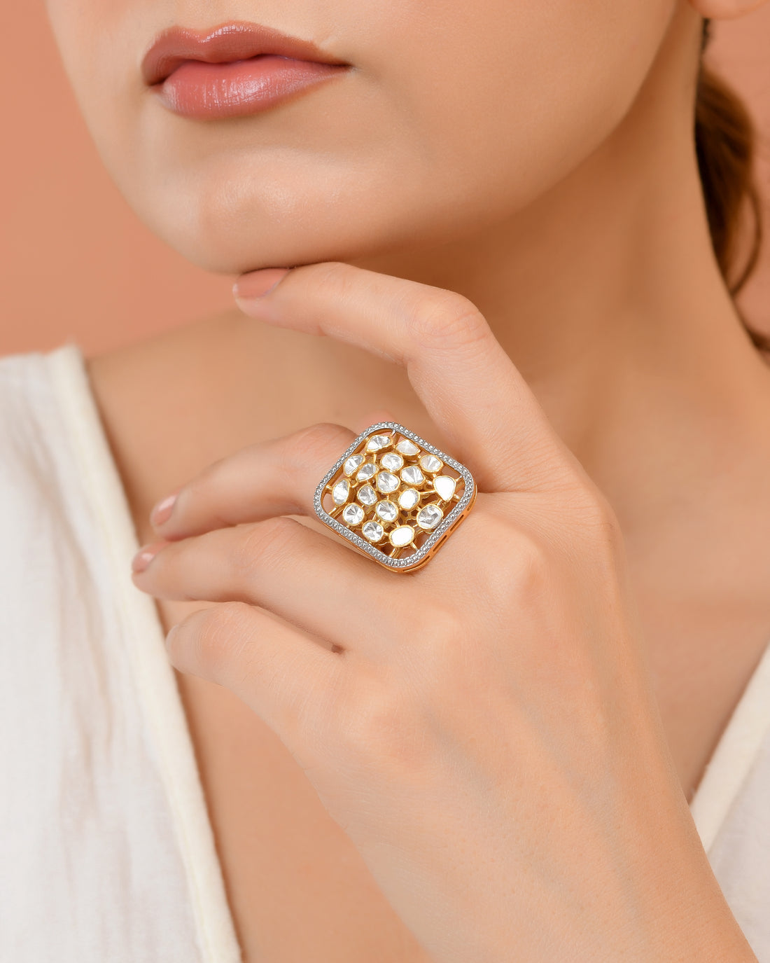 Khwaab Polki Ring  (T wt. 0.99 ct)