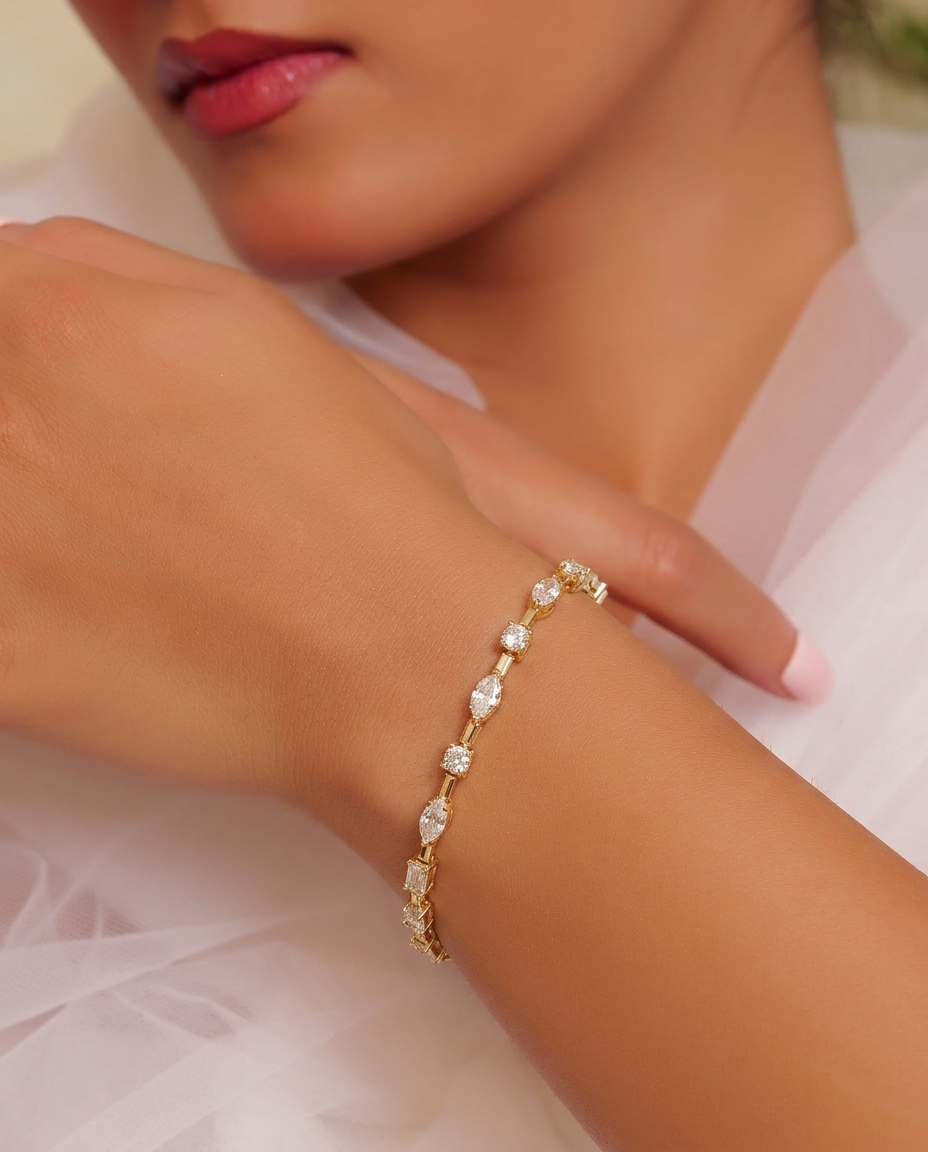 Mixed Shape Lab Grown Diamond Tennis Bracelet (T wt. 3.35 ct)