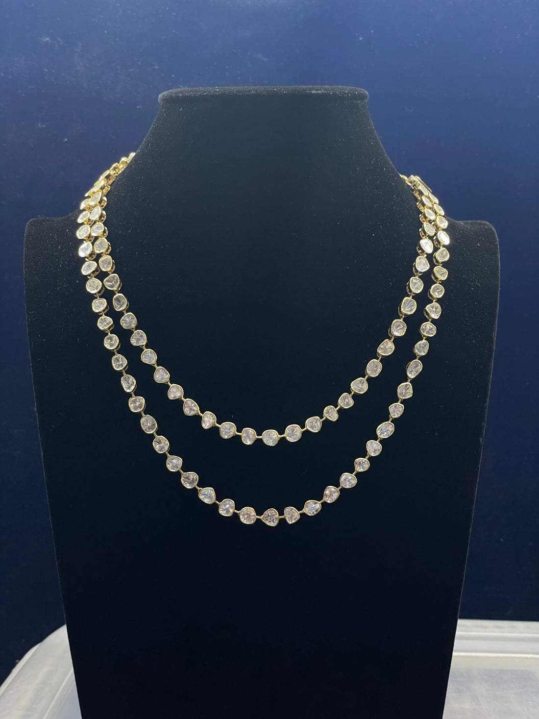 Double-Strand Polki Solitaire Necklace