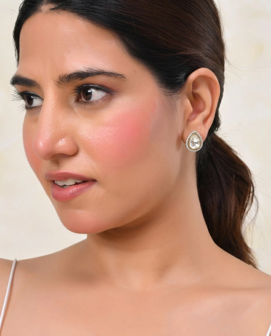 Pear Shape Polki Earrings (T wt. 1.31 ct)