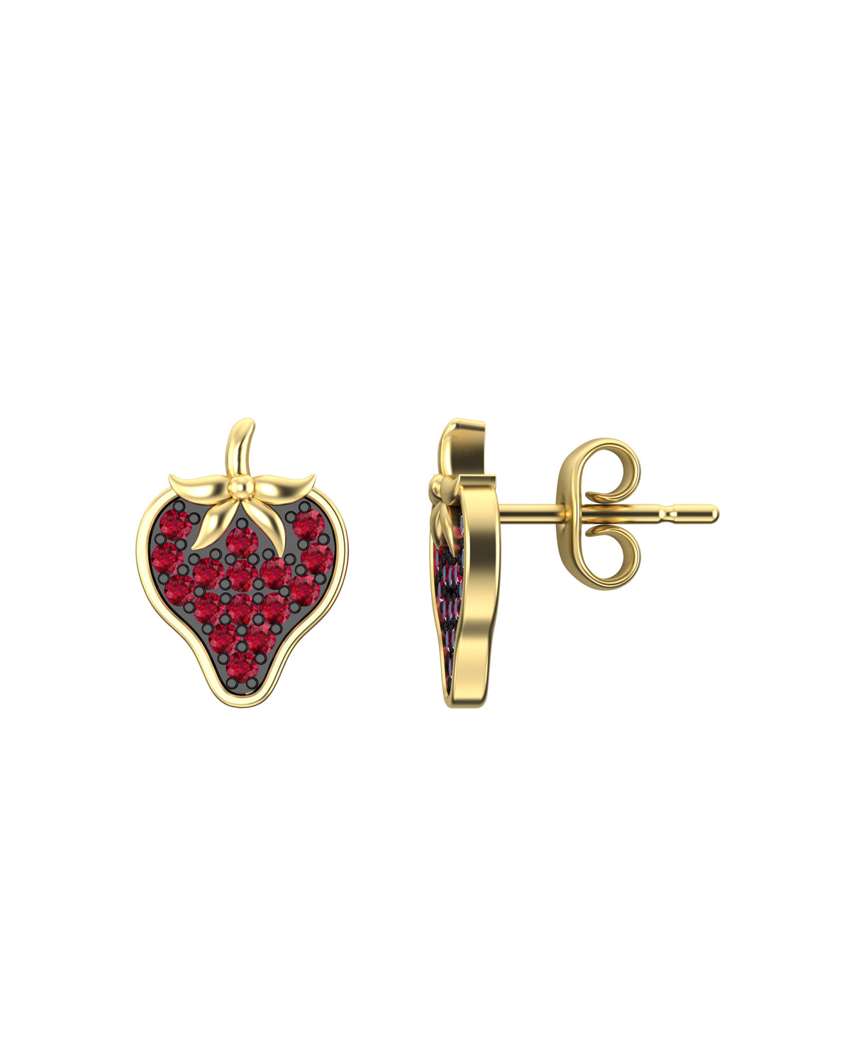 Strawberry Natural Ruby Earrings-Veyaa
