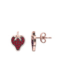 Strawberry Natural Ruby Earrings-Veyaa