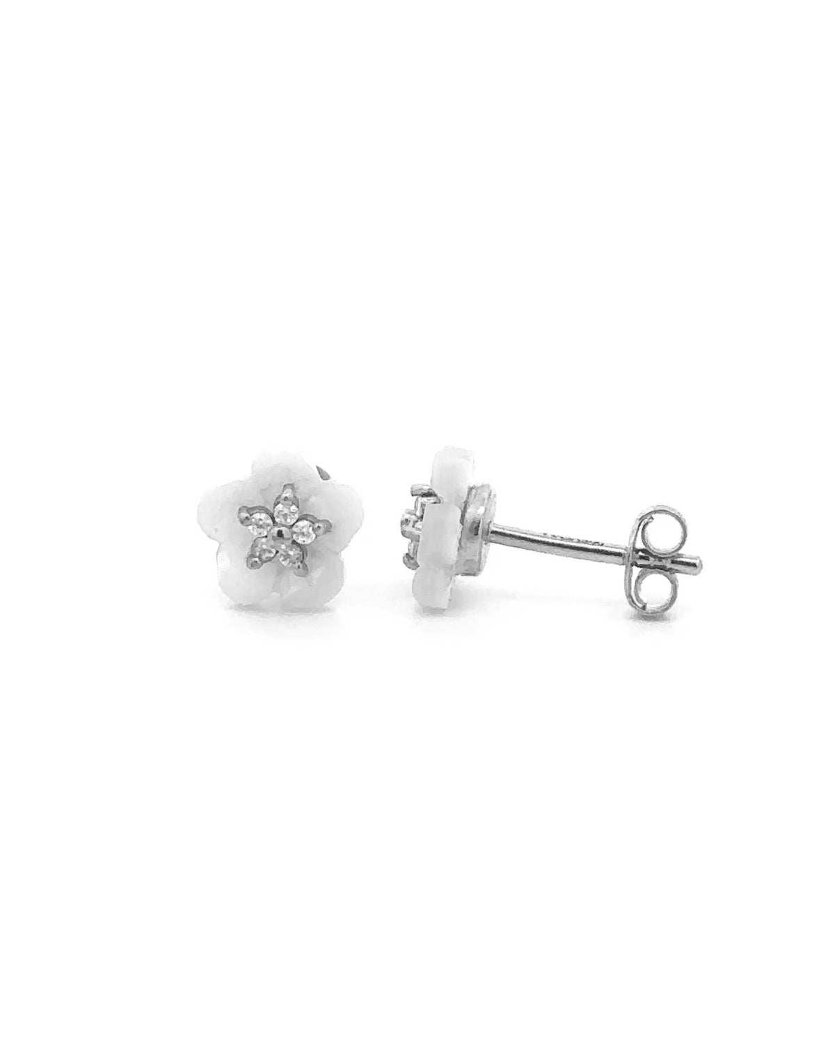 Floral Drop 0.11 Carat Diamond Studs Earring-Veyaa
