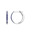 Natural Blue Sapphire Whirl Earrings-Veyaa