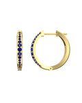 Natural Blue Sapphire Whirl Earrings-Veyaa