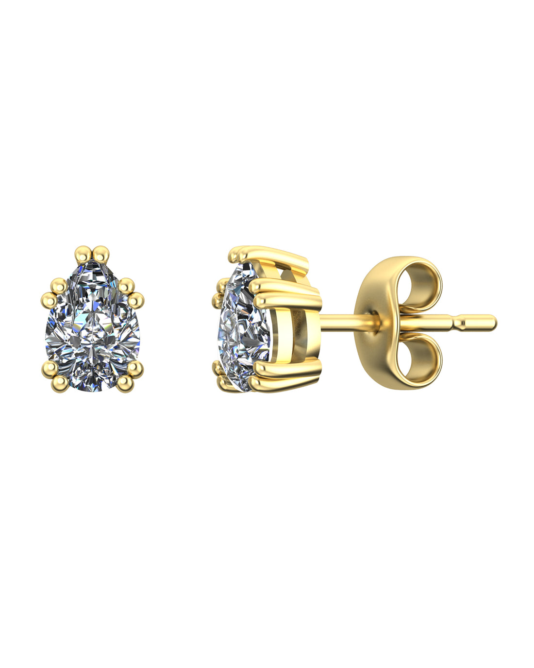 1 Carat Pear Diamond Earring