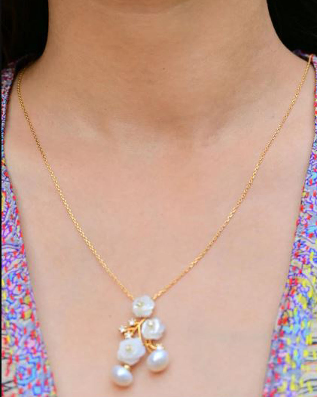 Flora 0.12 Carat Diamond Necklace-Veyaa