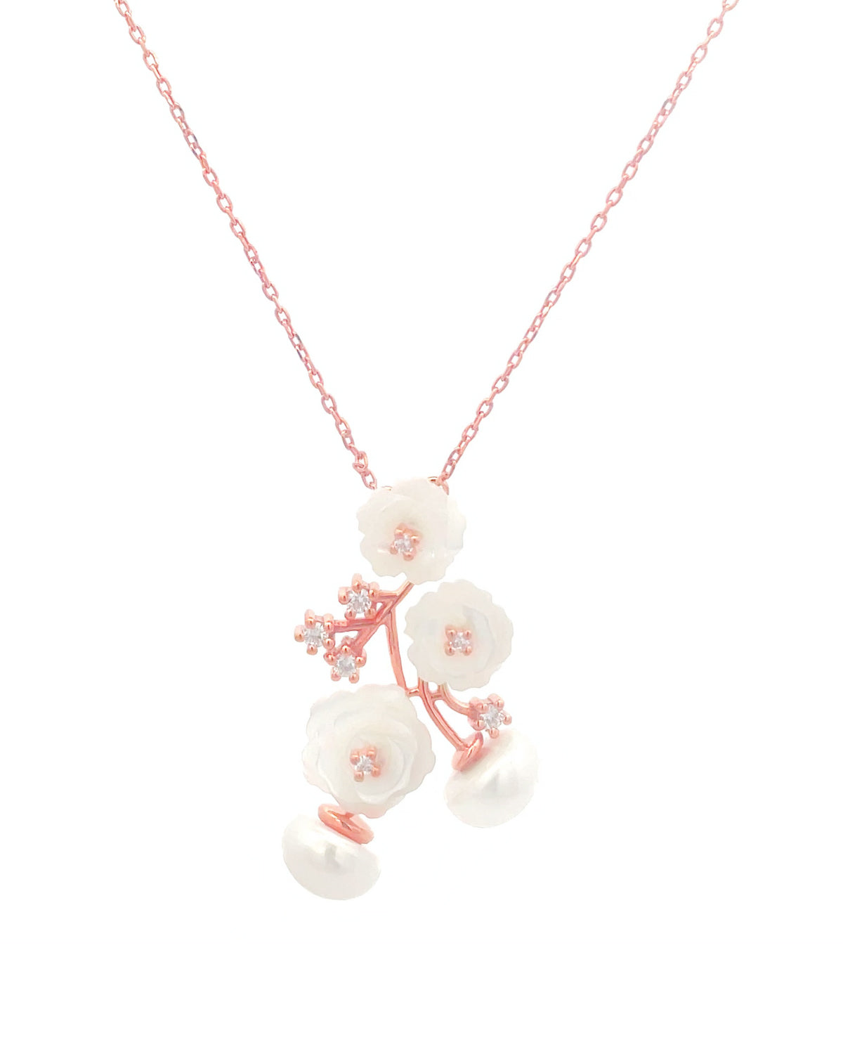Flora 0.12 Carat Diamond Necklace-Veyaa