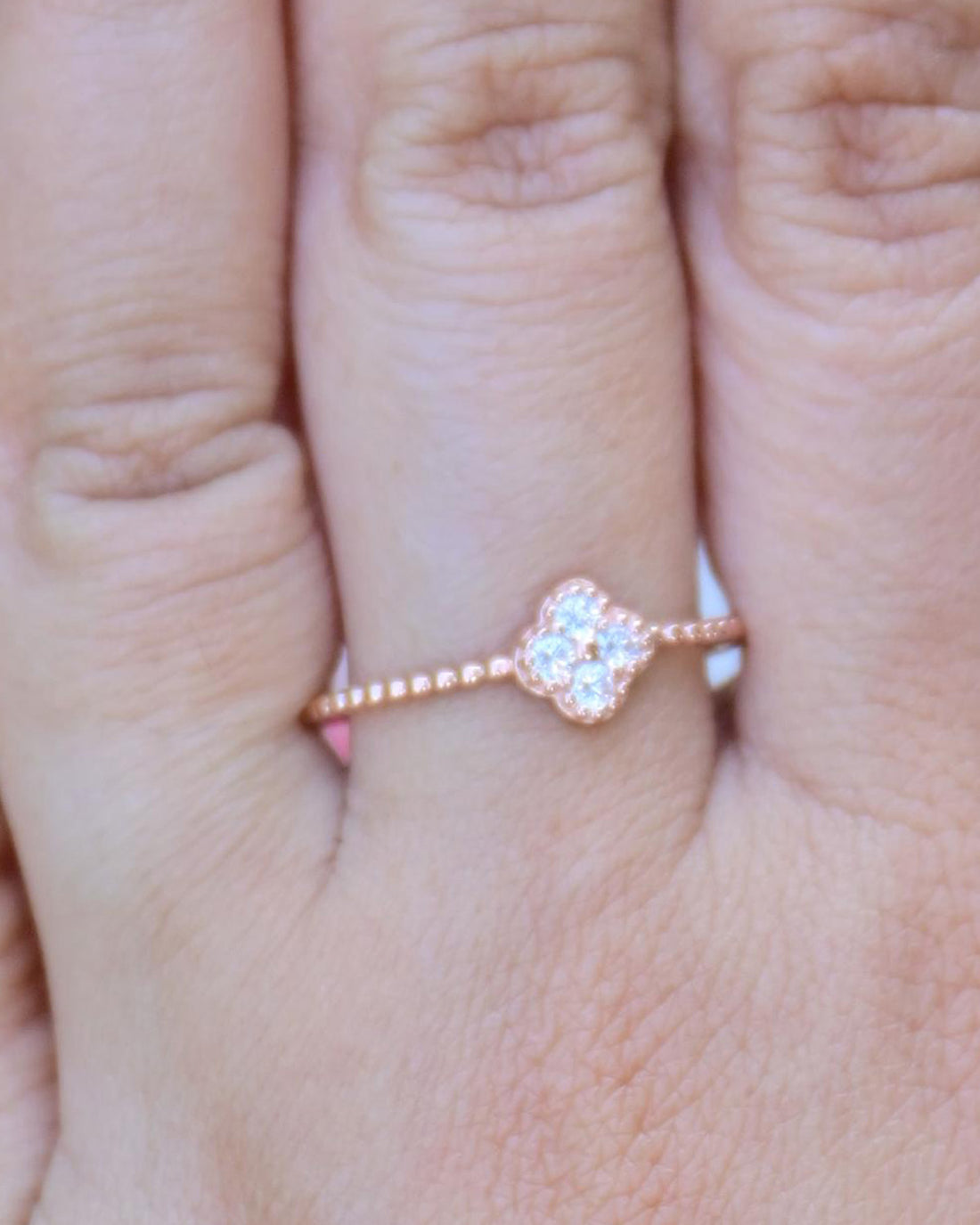 Magnolia 0.13 Carat Diamond Ring-Veyaa